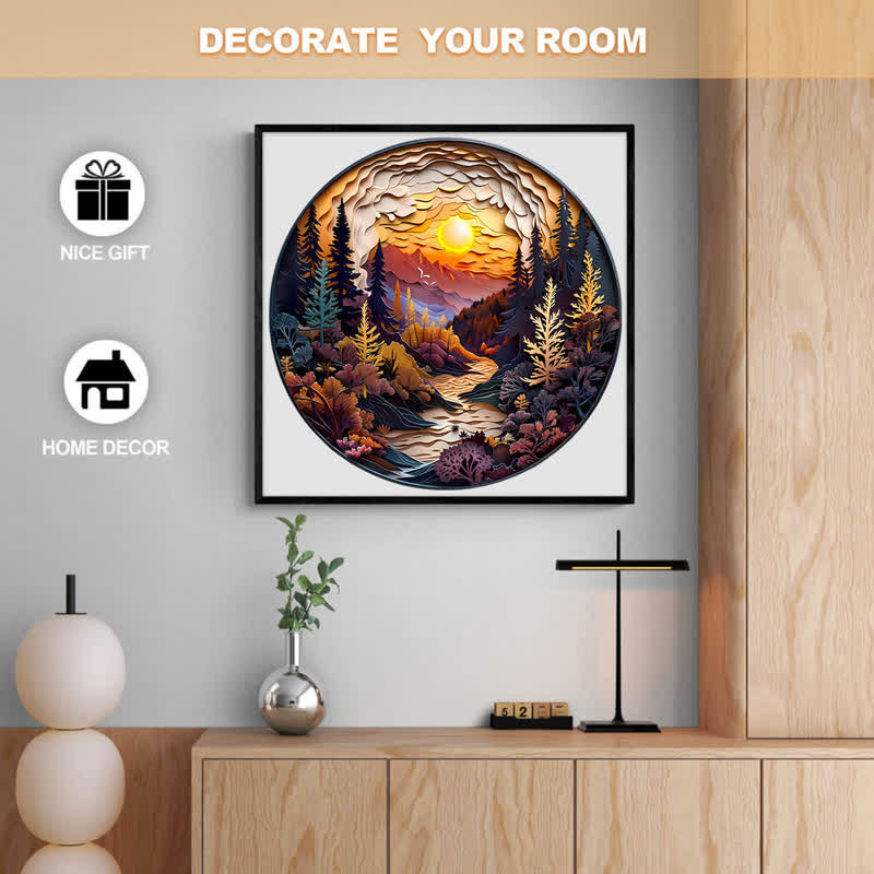 3D Sunset Forest - Wooden Jigsaw Puzzle - image 4