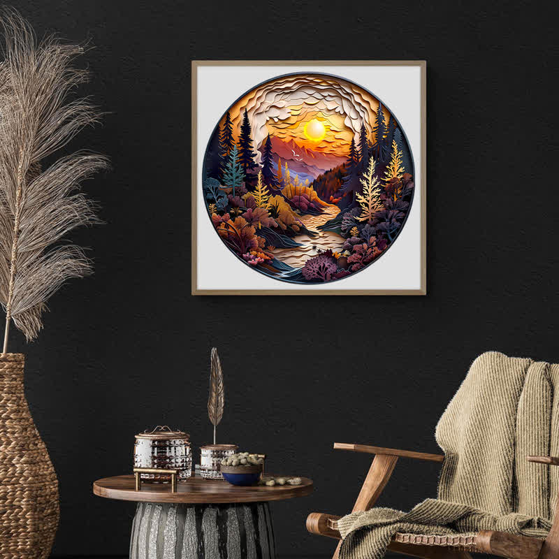 3D Sunset Forest - Wooden Jigsaw Puzzle - image 7