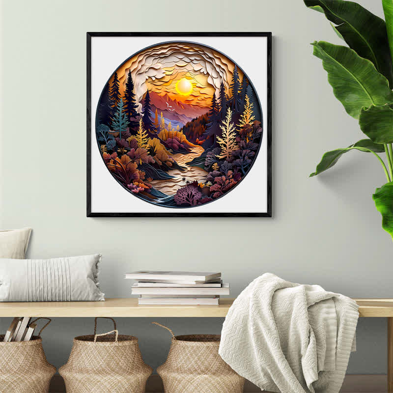 3D Sunset Forest - Wooden Jigsaw Puzzle - image 5