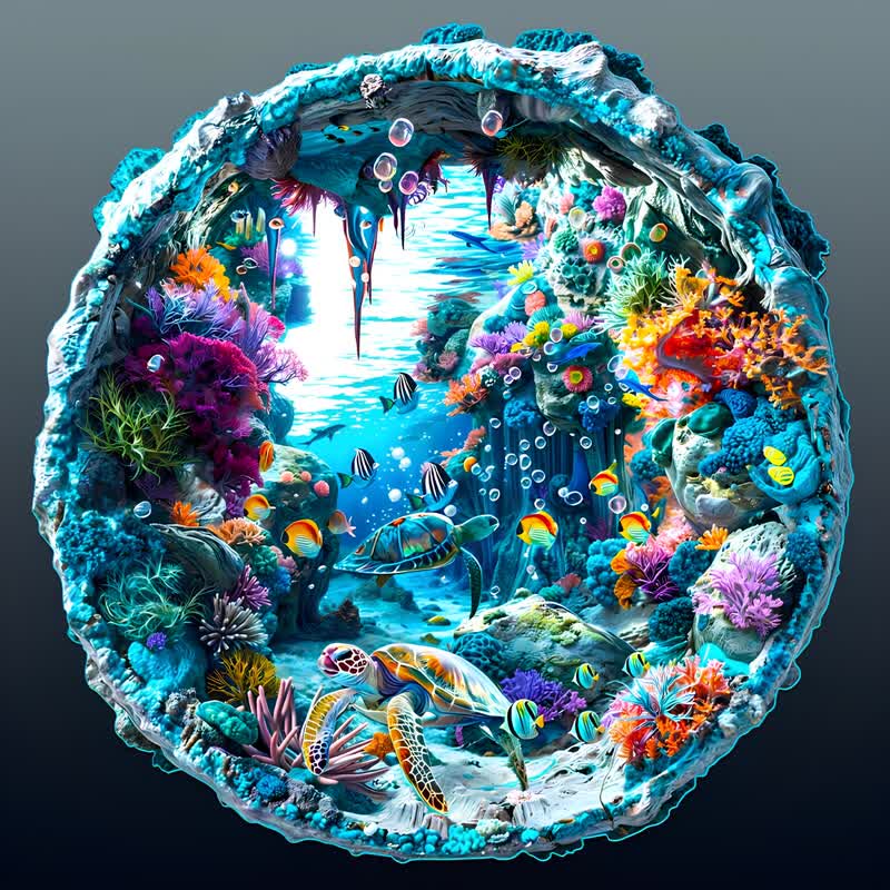 3D Seabed - Wooden Jigsaw Puzzle - A3 - Wooden Gift Packaging - image 0