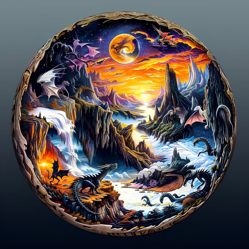 3D Fantasy World - Wooden Jigsaw Puzzle - A3 - Wooden Gift Packaging - image 0