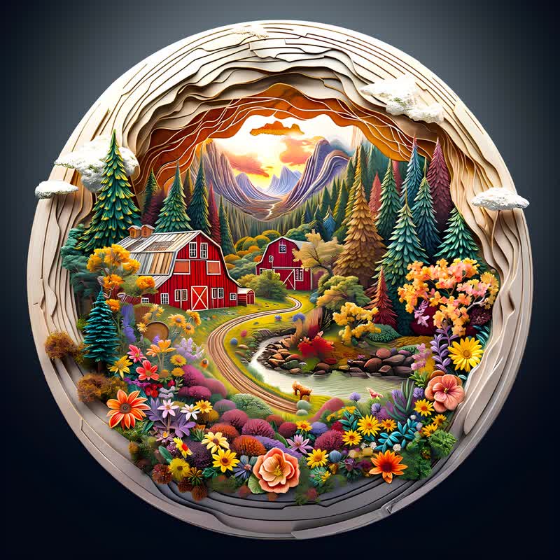 3D Farm - Wooden Jigsaw Puzzle - A3 - Wooden Gift Packaging - image 0