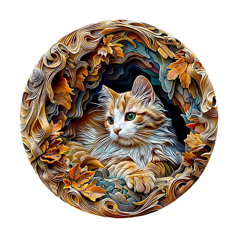 3D Cat - Wooden Jigsaw Puzzle - image 1