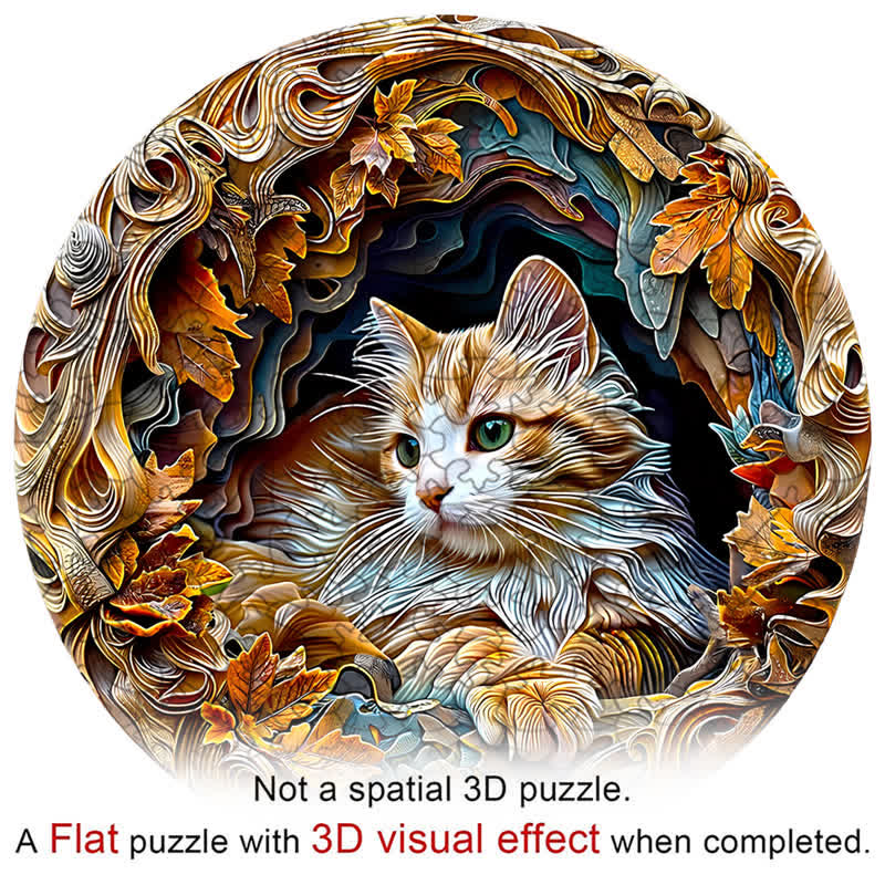 3D Cat - Wooden Jigsaw Puzzle - image 2