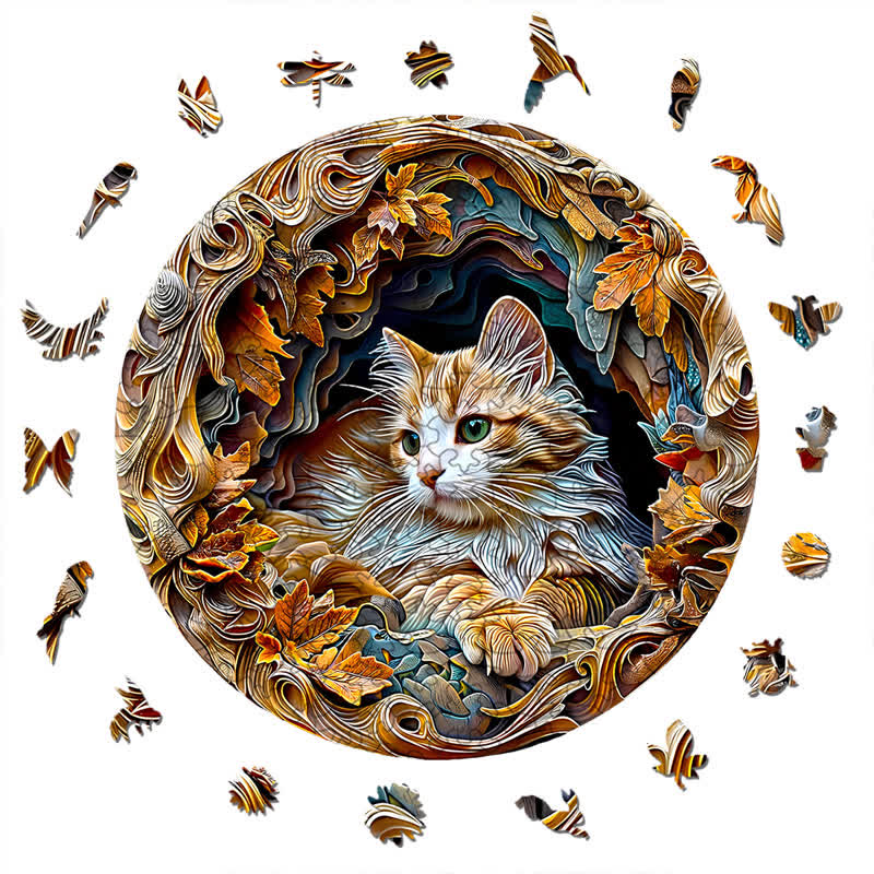 3D Cat - Wooden Jigsaw Puzzle - image 3