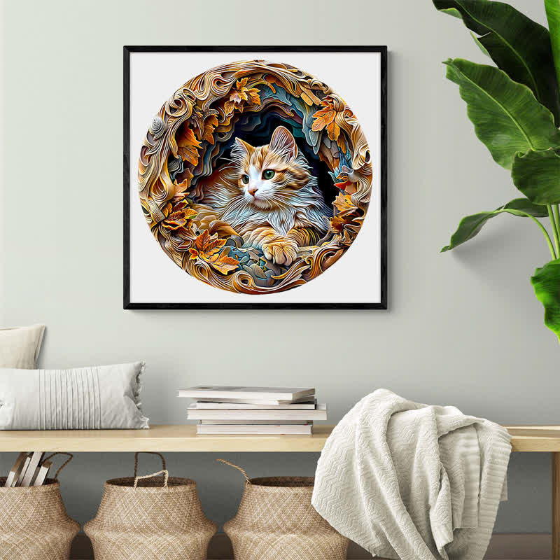 3D Cat - Wooden Jigsaw Puzzle - image 5