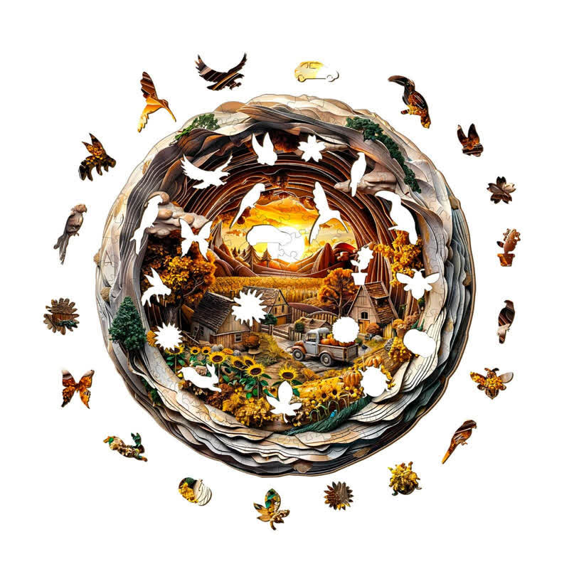 3D Autumn Farm - Wooden Jigsaw Puzzle - image 2