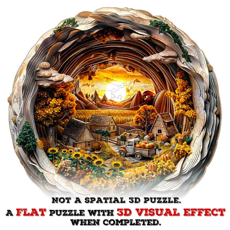 3D Autumn Farm - Wooden Jigsaw Puzzle - image 6