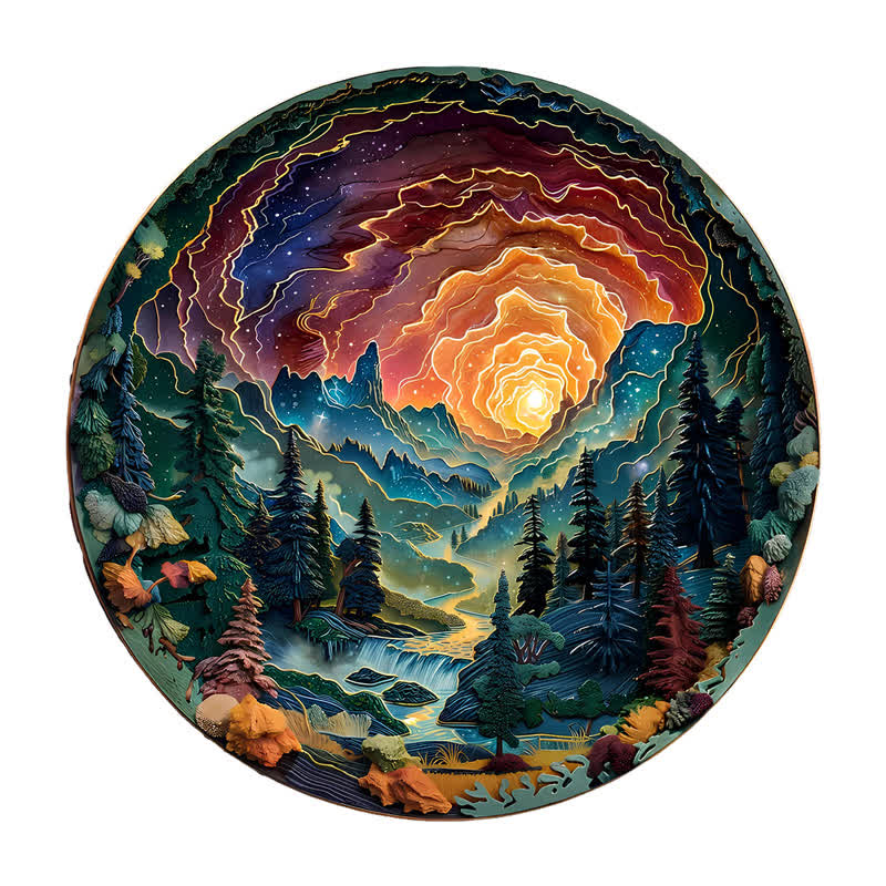 3d Cave Sky - Wooden Jigsaw Puzzle - image 1