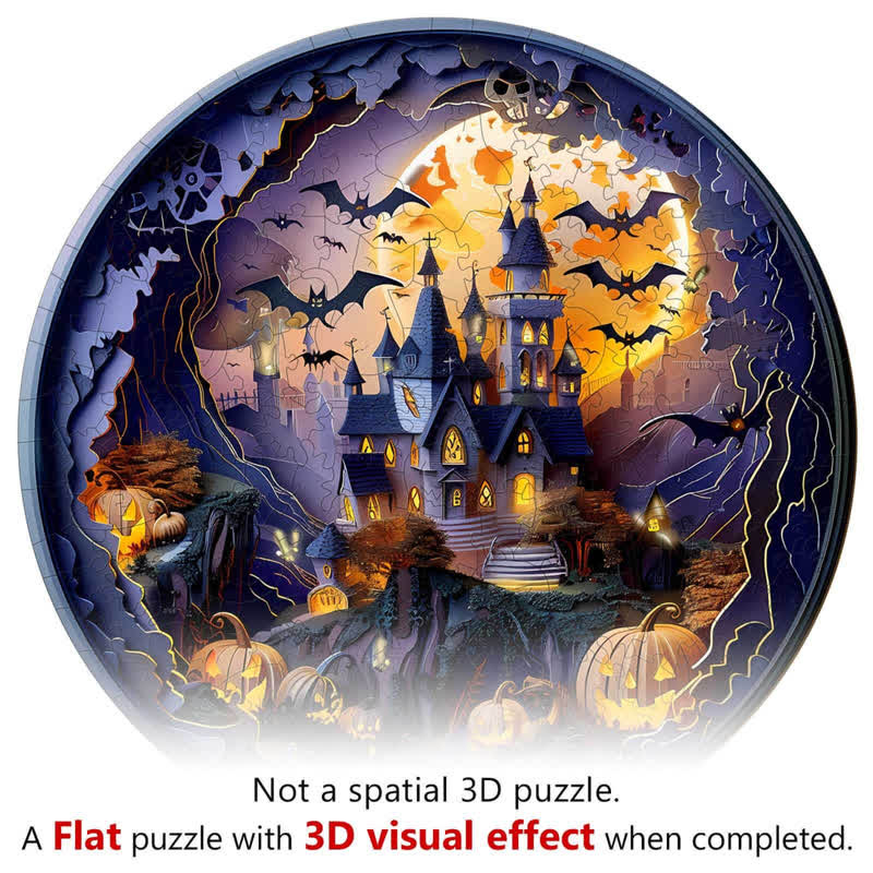 3D Halloween Castle - Wooden Jigsaw Puzzle - image 2