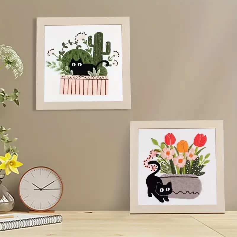 Rubbyoo Embroidery Kit - Cute Black Cat - image 3