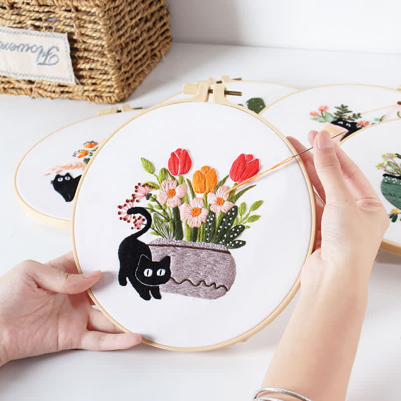 Rubbyoo Embroidery Kit - Cute Black Cat - image 2