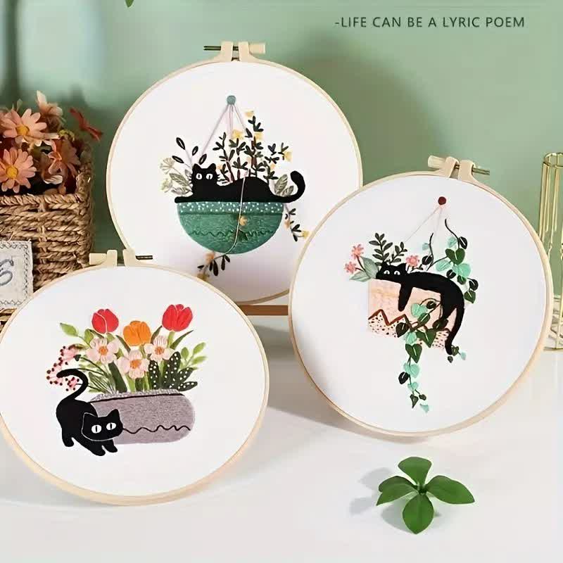 Rubbyoo Embroidery Kit - Cute Black Cat - image 5