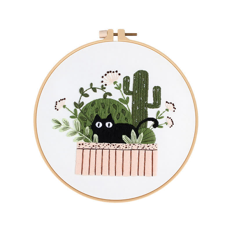 Rubbyoo Embroidery Kit - Cute Black Cat - image 0