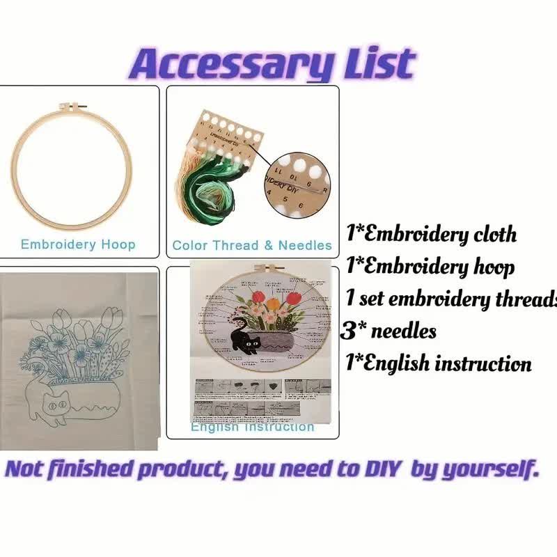 Rubbyoo Embroidery Kit - Cute Black Cat - image 9