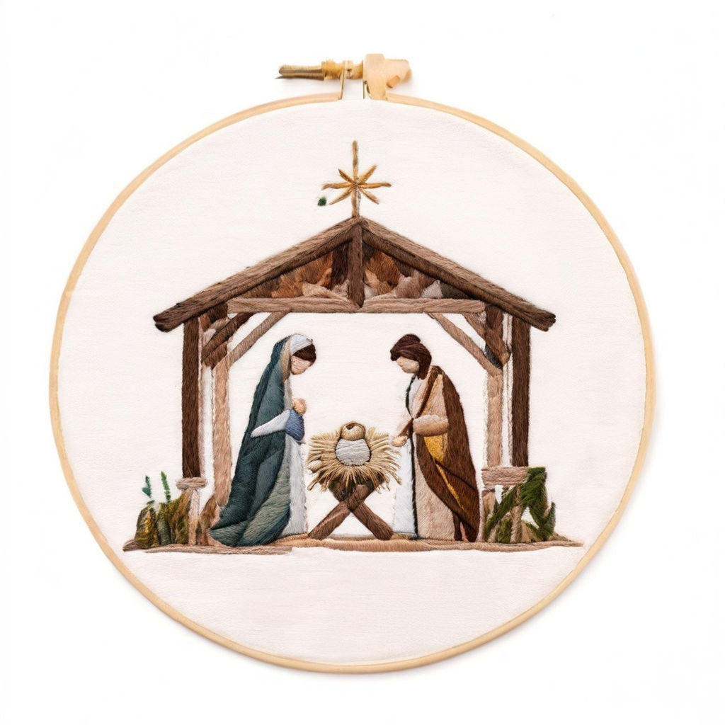 Rubbyoo Embroidery Kit - Christmas Nativity Scene With The Holy Family - image 0
