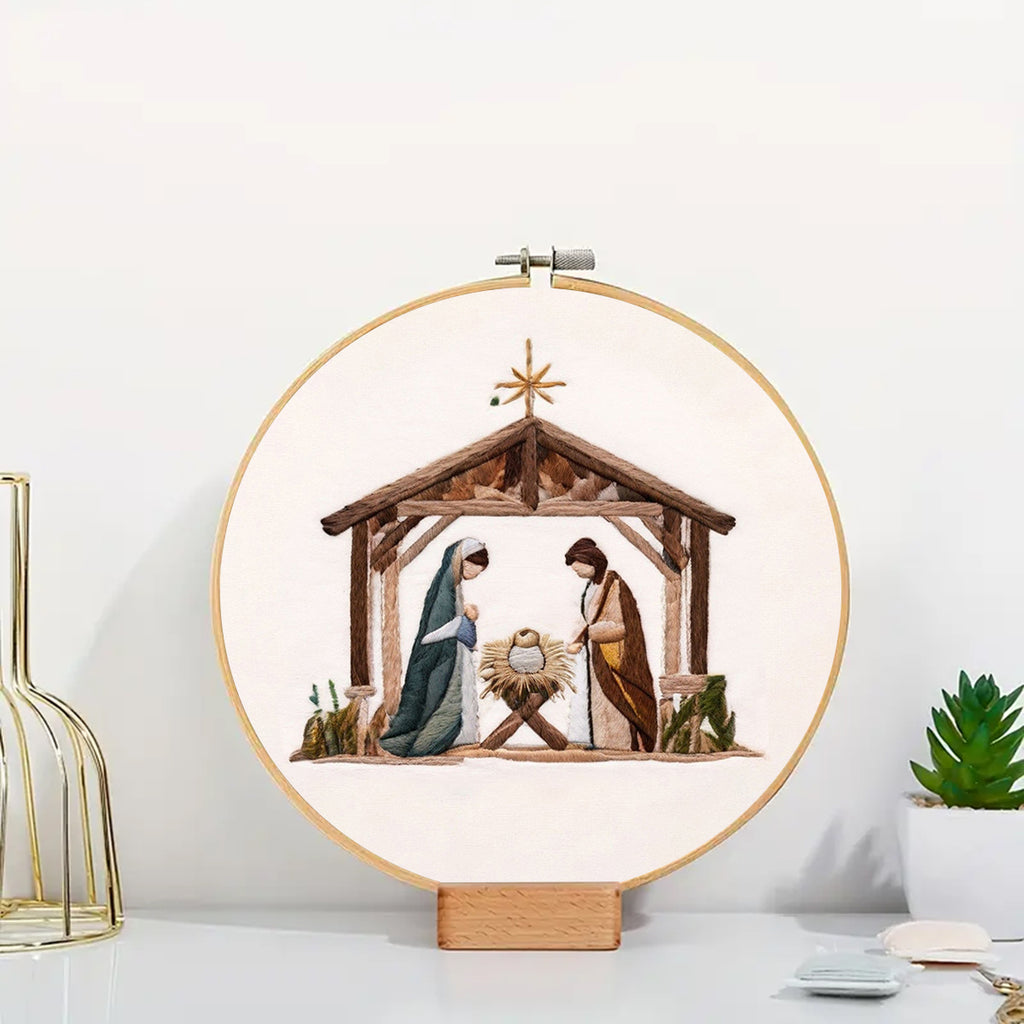 Rubbyoo Embroidery Kit - Christmas Nativity Scene With The Holy Family - image 1