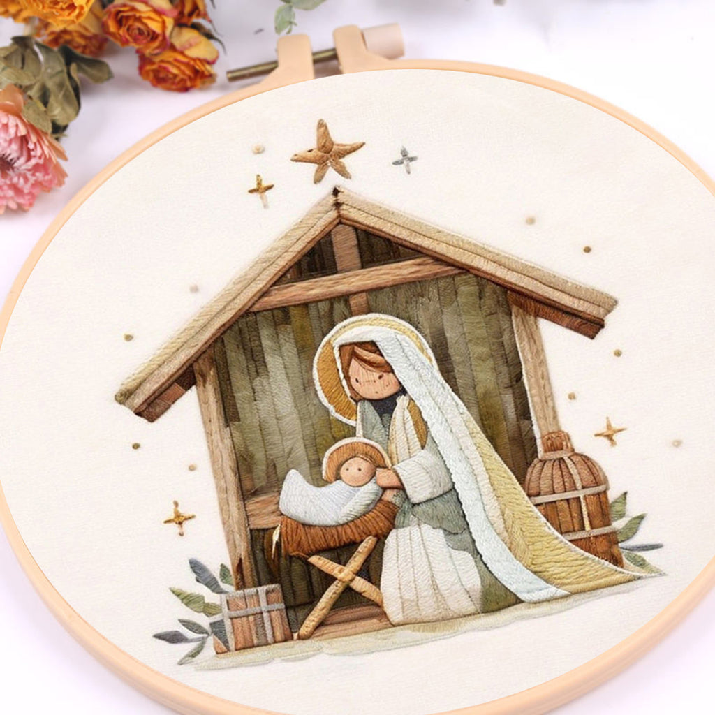 Rubbyoo Embroidery Kit - Baby Jesus In The Manger - image 1