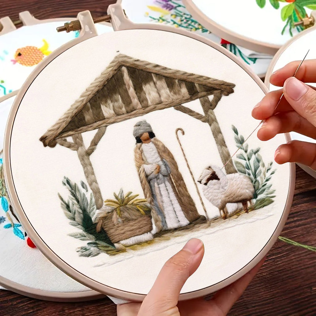 Rubbyoo Embroidery Kit - Mary And Joseph Admiring Baby Jesus In The Manger - image 7