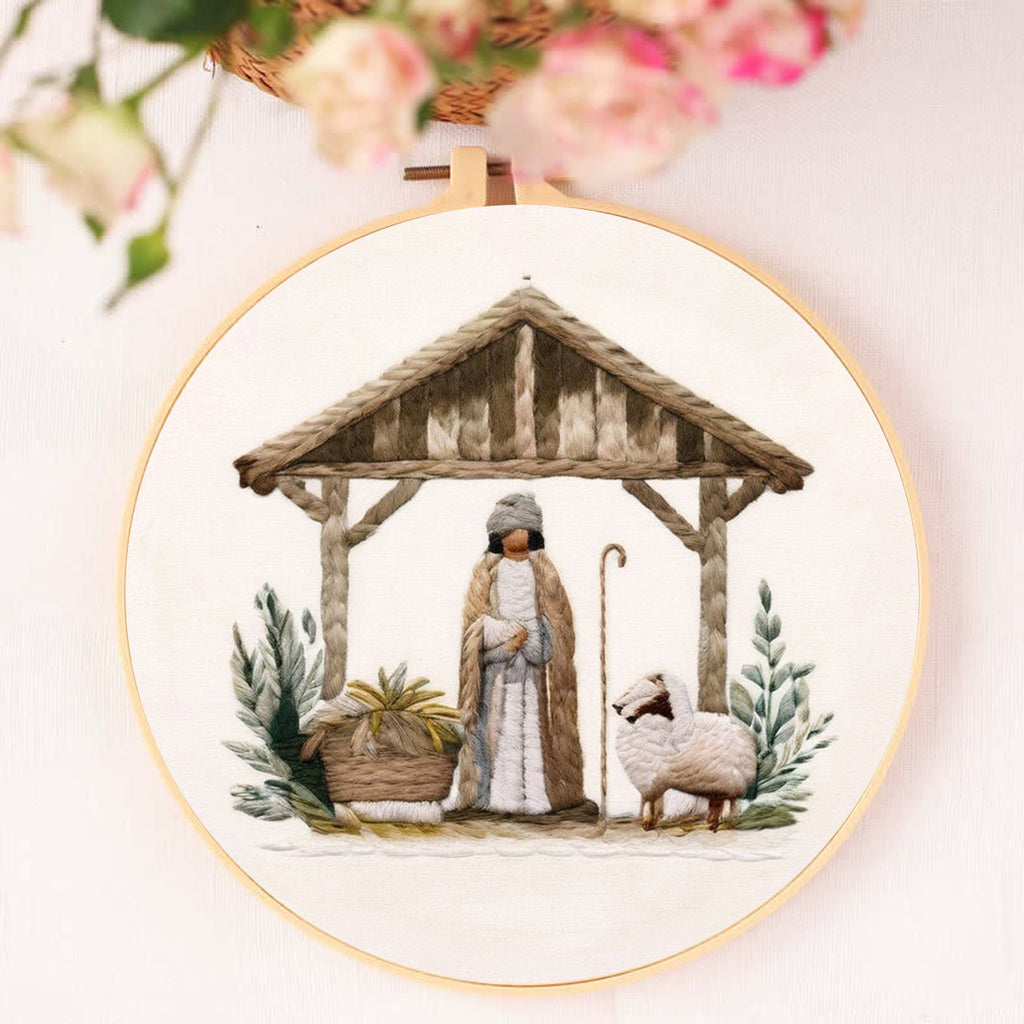Rubbyoo Embroidery Kit - Mary And Joseph Admiring Baby Jesus In The Manger - image 9