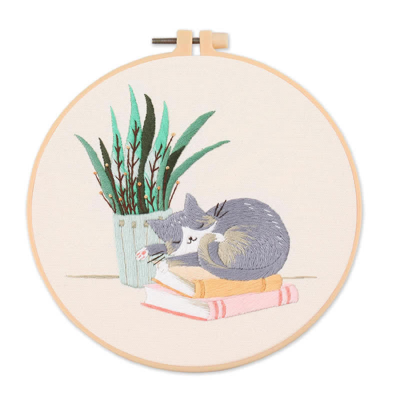 Rubbyoo Animal Embroidery Kit - The Lazy Cat - Mischievous Cat-B - image 2