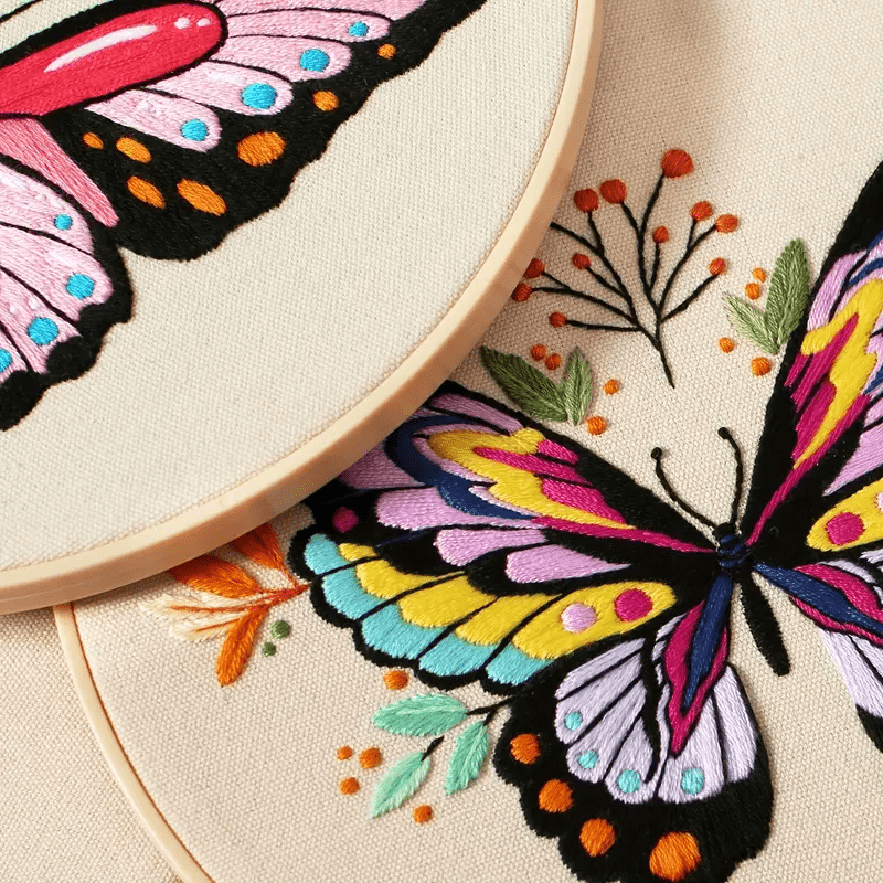 Rubbyoo Embroidery Kit - Butterflies And Flowers - image 1