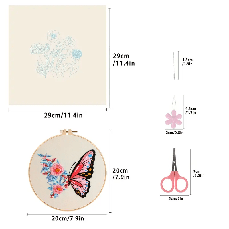 Rubbyoo Embroidery Kit - Butterflies And Flowers - image 14