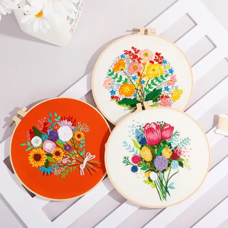 Rubbyoo Embroidery Kit - Flower Bouquet - image 4