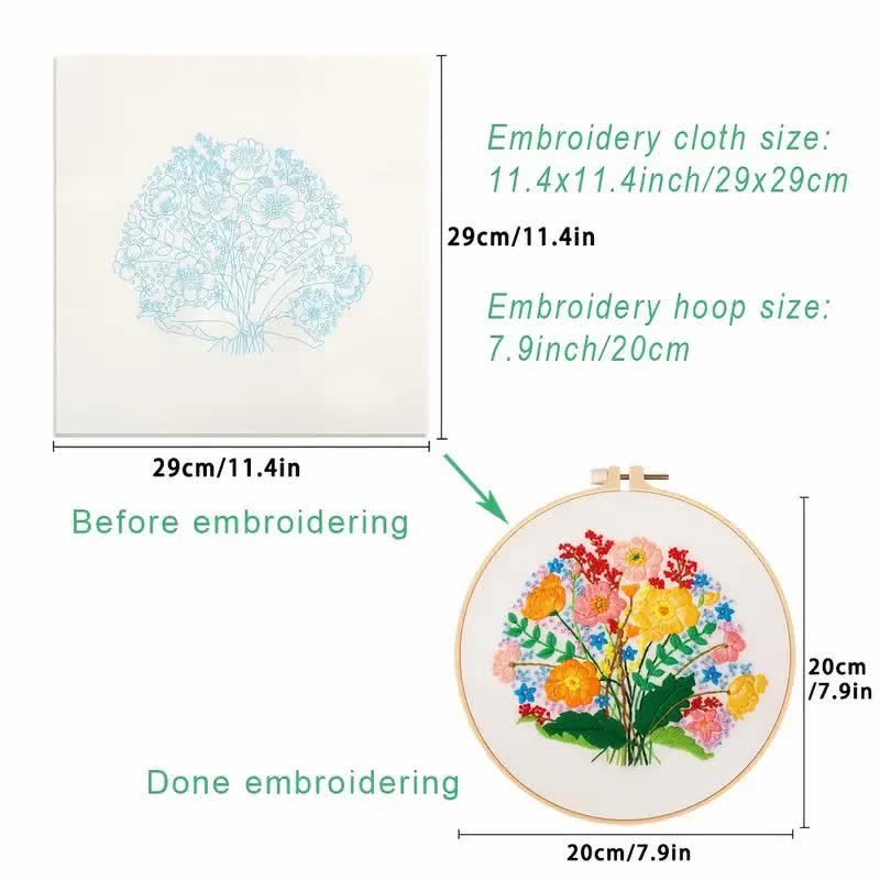 Rubbyoo Embroidery Kit - Flower Bouquet - image 9
