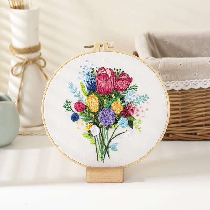 Rubbyoo Embroidery Kit - Flower Bouquet - Flower Bouquet-A - image 11