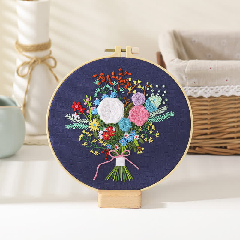 Rubbyoo Embroidery Kit - Flower Bouquet - Flower Bouquet-B - image 12