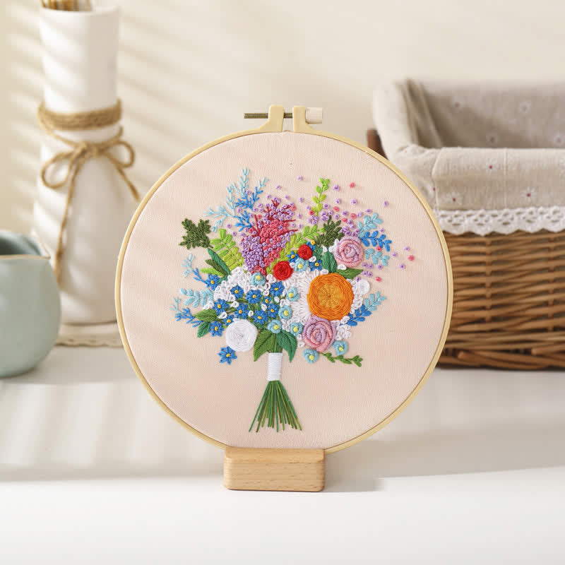 Rubbyoo Embroidery Kit - Flower Bouquet - Flower Bouquet-C - image 13
