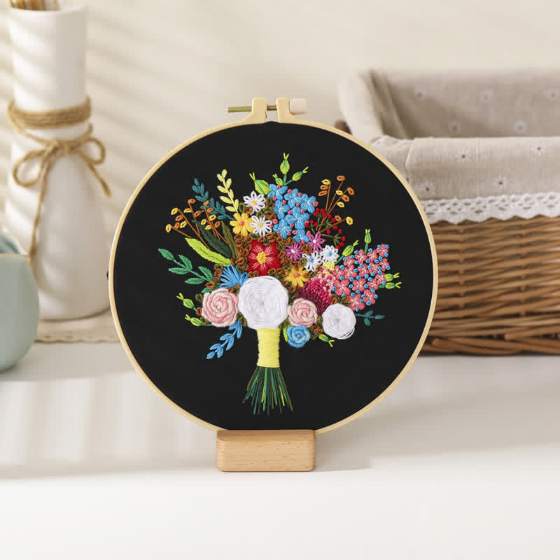 Rubbyoo Embroidery Kit - Flower Bouquet - Flower Bouquet-D - image 14