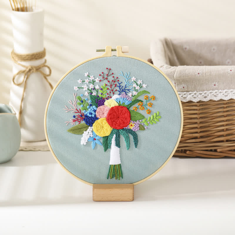 Rubbyoo Embroidery Kit - Flower Bouquet - Flower Bouquet-8 - image 18
