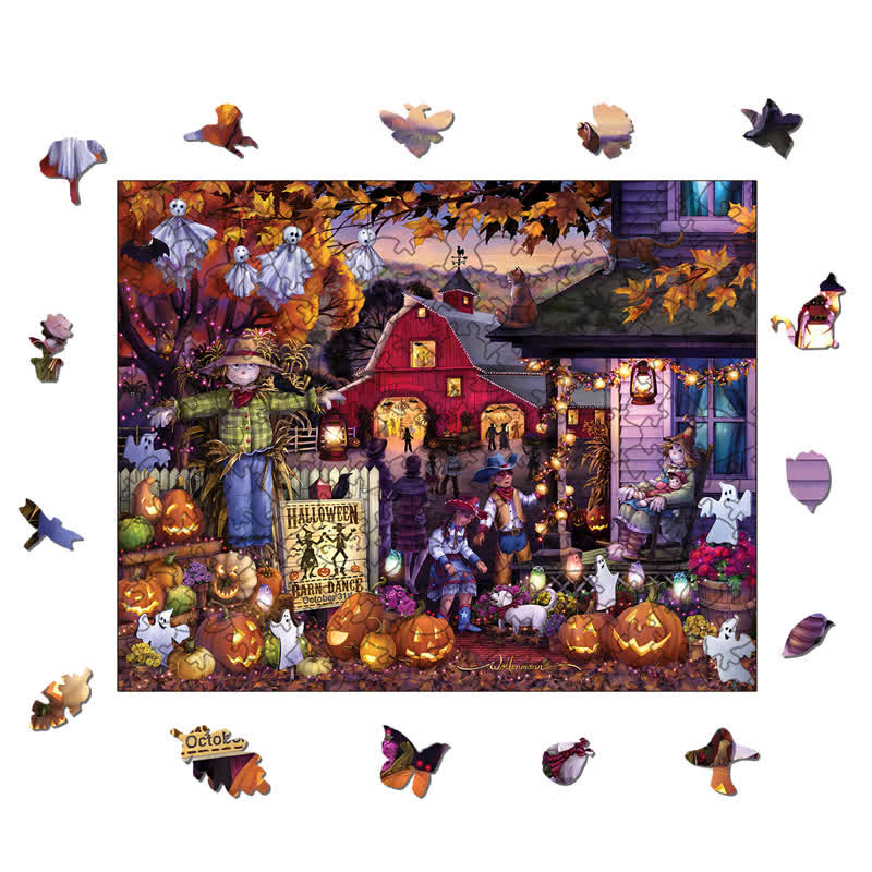 Rubbyoo Halloween Barn Dance - Wooden Jigsaw Puzzle - image 1