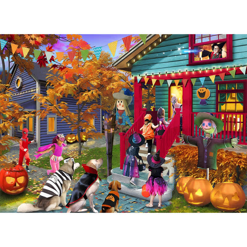 Rubbyoo Trick or Treat - Wooden Jigsaw Puzzle - A2 - Wooden Gift Packaging - image 0
