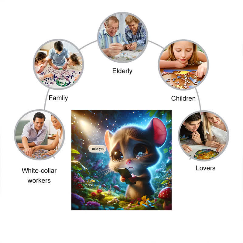 Rubbyoo "I Miss You" - Wooden Jigsaw Puzzle - image 4