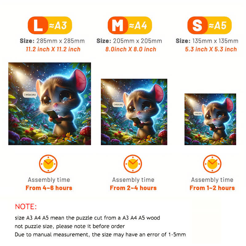 Rubbyoo "I Miss You" - Wooden Jigsaw Puzzle - image 2