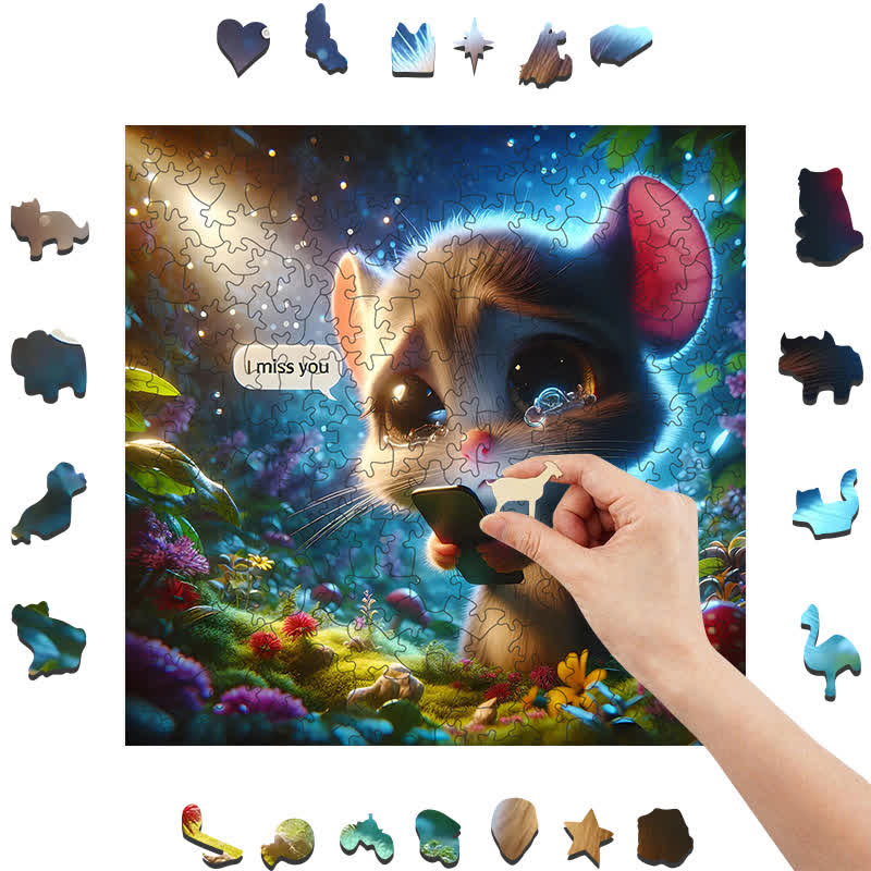 Rubbyoo "I Miss You" - Wooden Jigsaw Puzzle - image 6