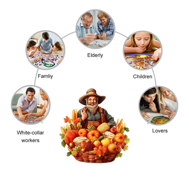 Rubbyoo Thanksgiving Day - Wooden Jigsaw Puzzle - image 5