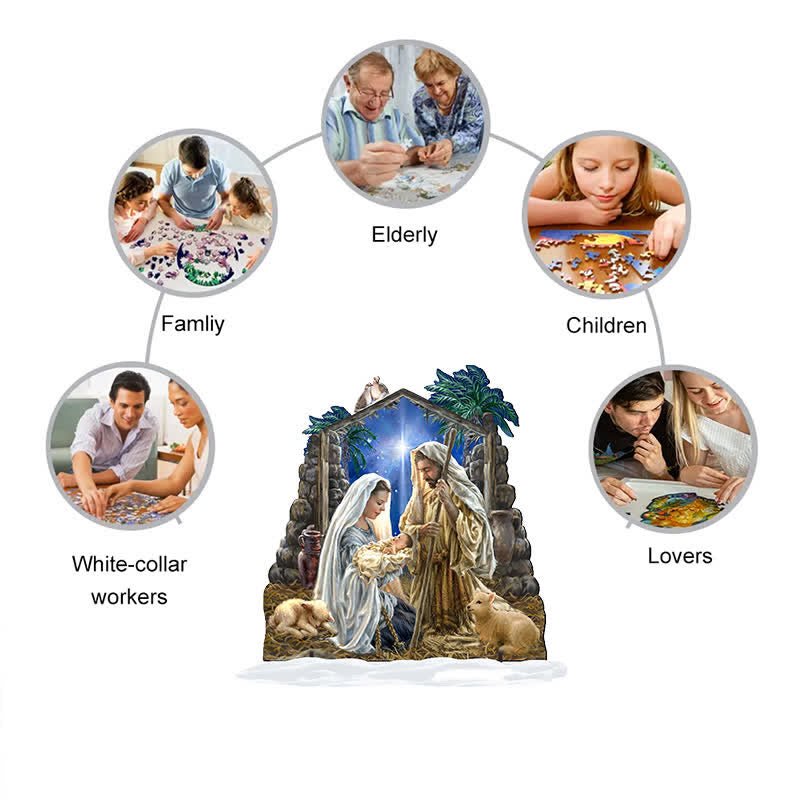Rubbyoo Glory to God Nativity - Wooden Jigsaw Puzzle - image 5
