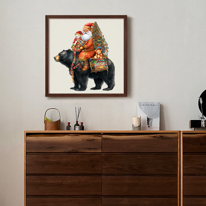 Rubbyoo Santa on Black Bear - Wooden Jigsaw Puzzle - image 8