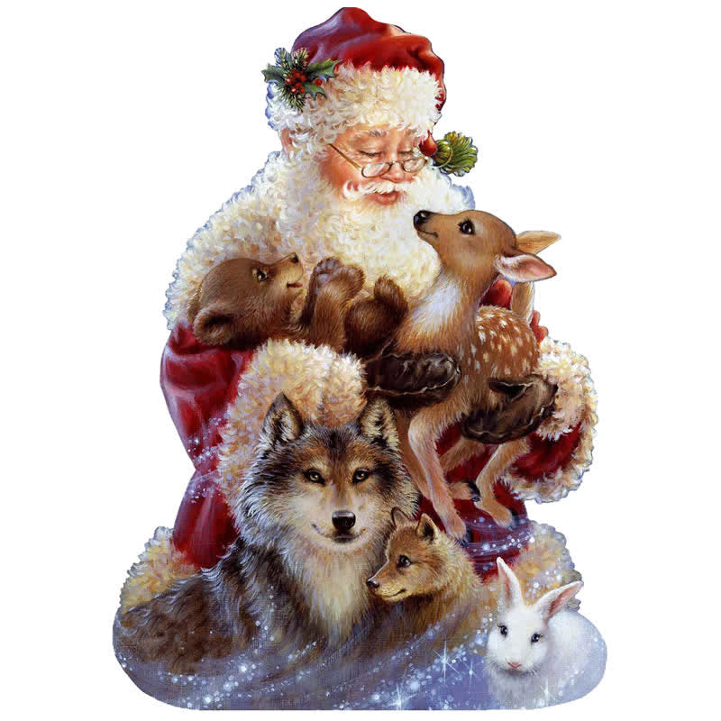 Rubbyoo Santa Little Friends - Wooden Jigsaw Puzzle - A3 - Wooden Gift Packaging - image 0