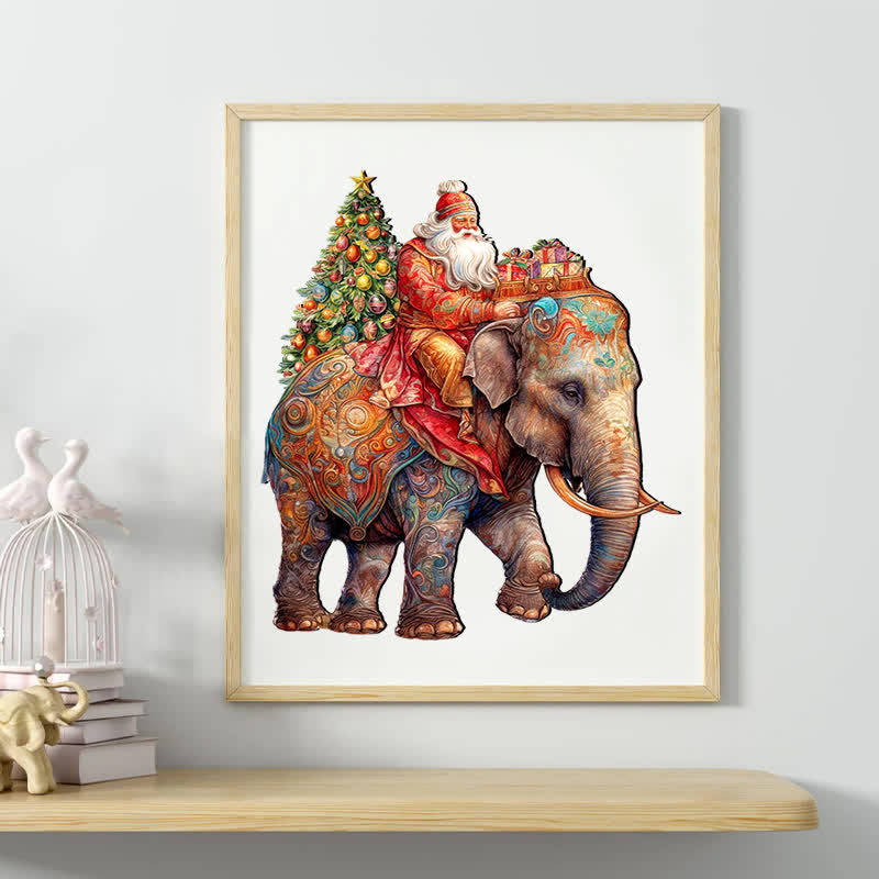 Rubbyoo Santa on Elephant - Wooden Jigsaw Puzzle - image 7