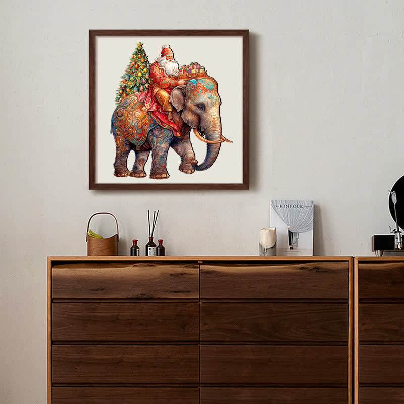 Rubbyoo Santa on Elephant - Wooden Jigsaw Puzzle - image 8