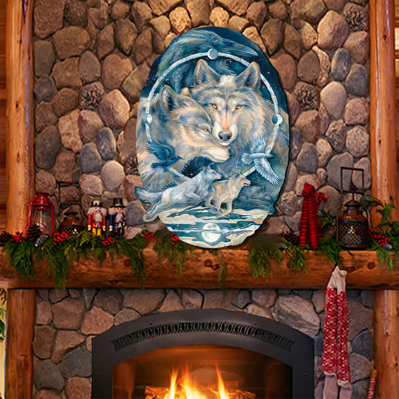 Rubbyoo In Spirit I Am Free Wolves Ravens - Wooden Jigsaw Puzzle - image 3