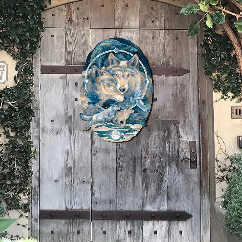 Rubbyoo In Spirit I Am Free Wolves Ravens - Wooden Jigsaw Puzzle - image 2