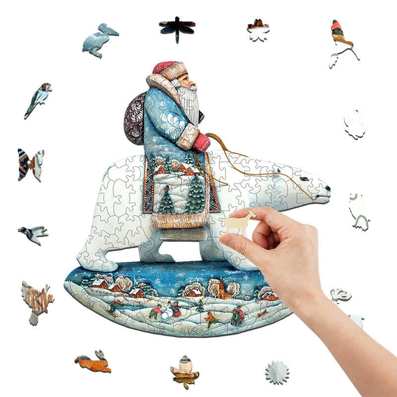 Rubbyoo Santa Polar Bear - Wooden Jigsaw Puzzle - image 1