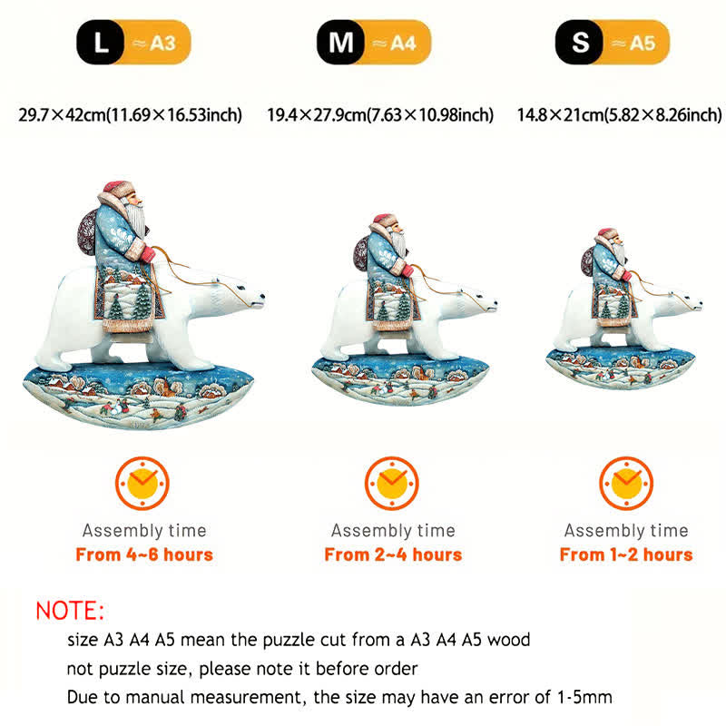 Rubbyoo Santa Polar Bear - Wooden Jigsaw Puzzle - image 5