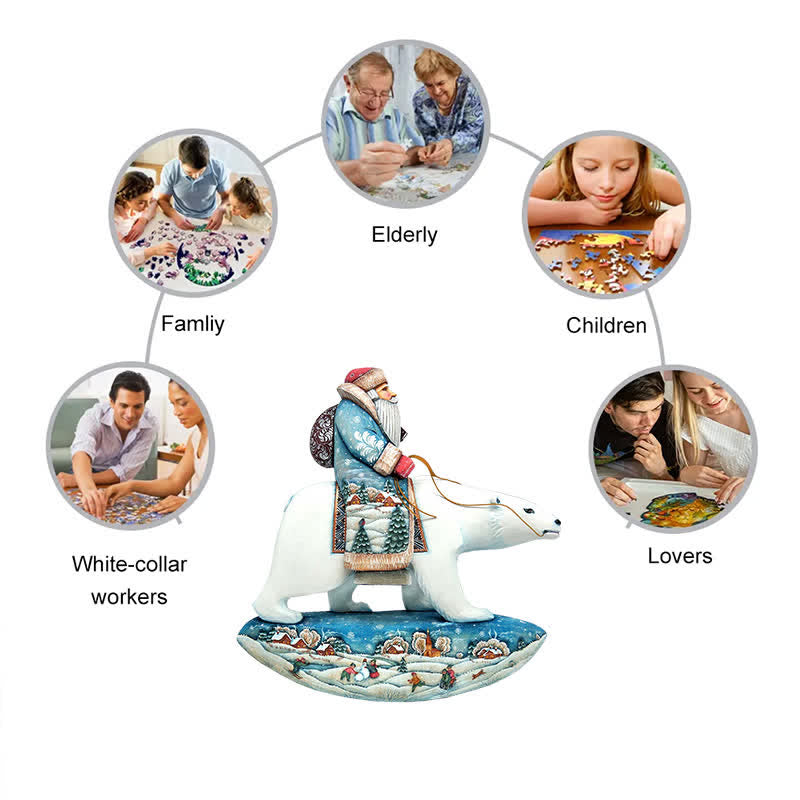 Rubbyoo Santa Polar Bear - Wooden Jigsaw Puzzle - image 6